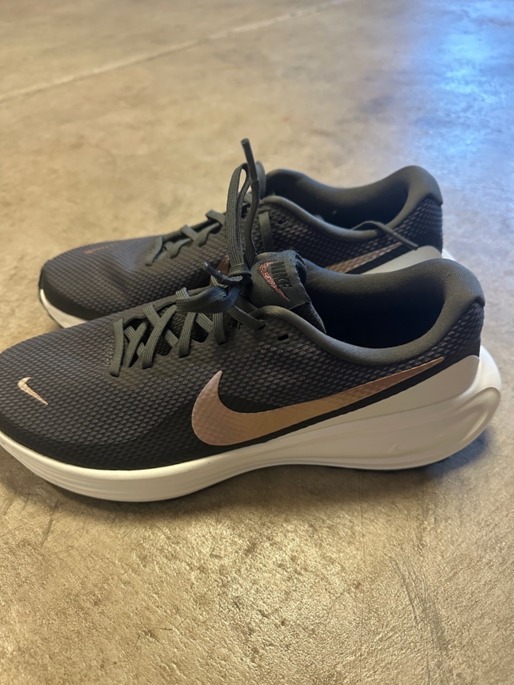 Nike Black Trainers with Rose Metallic Swoosh